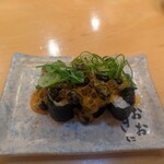 京・寿司おおきに - イクラ巻き黒豆納豆かけ