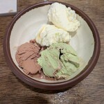 七輪焼肉 安安 - 注文★アイスクリーム『バニラ』『チョコレート』『抹茶』