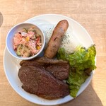 シュラスコ&ビアレストラン ALEGRIA - イチボステーキプレート1200円
