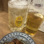 錦糸町 もつ焼のんき - クーポン無料ののんきボールを無料でありがたく頂戴して、ハッピーアワーの250円のハイボールの氷を移行させてゆっくり飲むのが私のお気にいり