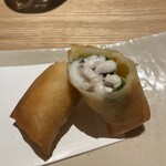 吉祥じ 和こん - つまかせコースの白子の春巻き　熱々ジューシー