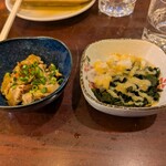 角屋 - 鶏皮ポン酢、おばいけ