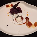 神楽坂 フレンチレストラン ラリアンス - デザート：紫芋のモンブラン