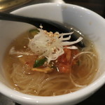 SATOブリアン - 冷麺。麺は細めでスープもさっぱり、美味しい！