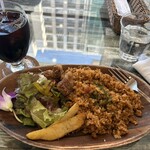 グランエスタード 大分中津店 - ジャンバラヤ￥900とセットのアイスコーヒー￥200