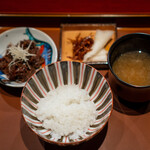 礼讃 - お食事 白米　自家製千枚漬け　きんぴら