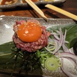 万両 肥後橋店 - レアステーキユッケ風味