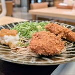 新大和 - 九条葱と梅オロシかつそば ¥1480