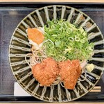 新大和 - 九条葱と梅オロシかつそば ¥1480