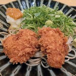 新大和 - 九条葱と梅オロシかつそば ¥1480