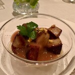 ジャンティーユ - ◉ 前菜
      　フォアグラのフラン　金柑のソース