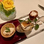 ジャンティーユ - ・クエのリエット　インドのパニプリ
      　・太刀魚燻製　菊芋のムース
      　・ふぐの白子カダイフ