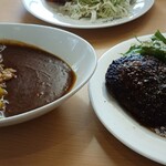 ジョイフル - 料理写真:日替りランチ(ハンバーグ&白身魚フライ)&ランチタイム限定!カレーライス(ご飯大盛り)