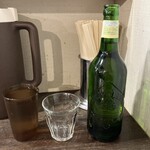 めん屋桔梗 - 瓶ビールキリンハートランド