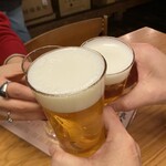 めし処 ゑノゐ - まずは黒ラベルで乾杯ね