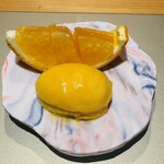 鮨shizuku 西天満 - 紅まどんな、紅まどんなのシャーベット