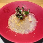 鮨shizuku 西天満 - ブリ大根、カラスミ添え