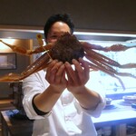 日本料理 崇 - 小浜のタグ付きズワイガニ