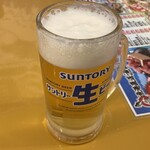 漁港直送 漁師小屋 - 「串かつビールセット」(税込550円)の生ビール