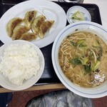 めんきち - ネギラーセット♡餃子が美味かった(*´﹃｀*)