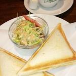 オオミヤコーヒーロースターズ - モーニングのホットサンドセット♪