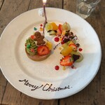 torse - ツリーのフルーツタルト1133円➕メッセージプレート550円　好きなメッセージと、季節のフルーツで飾り付けをしてくれます✨