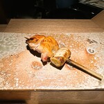 炭割烹 新谷 - 熊野地鶏のねぎ身 ◎めっちゃ美味い！