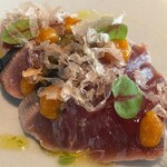 ザ ピッツァバー ON 38TH - ①カツオ・ベーコンフレーク・栗・かぼす