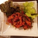 焼肉 韓亭 - 『チャンジャ』！タラの内臓（はらわた）アラ、ネギを、キムチ風に和えたもの～♪(^o^)丿