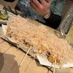 脳天屋 本家 八丁堀店 - 大人気の子持ち昆布の串揚げ(マヨ掛けで自分は食べられず…)