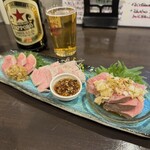 炭や酒 學 - 豚のお刺身風(おまかせ盛り合わせ)