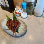 水橋食堂 漁夫 - ホタルイカの沖漬け　　一匹はそのまま　　もう一匹はお茶漬けに