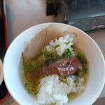 水橋食堂 漁夫 - お茶漬けにホタルイカの沖漬けをオン　　これが美味いのなんの