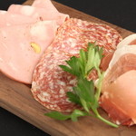 Assortment of 4 types Prosciutto and salami