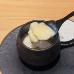 THE SUSHI りょうけん - 白子茶碗蒸し 持ち上げ