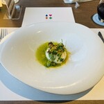 西武 旅するレストラン 52席の至福 - 前菜 秩父産卵のウフモレ 蕪よハーブのソースの緑と共に