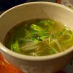 teppanyakinihei - ほうれん草のフィットチーネ　塩スープ仕立て