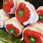 ほり - 赤ピーマン豚巻き