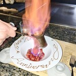 シカゴ - デザートのフランベ演出