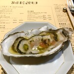 シカゴ - ●前菜2
      弁天かき　ピストソースと共に
      （トマト・ピスタチオ・オリーブオイルのソース）