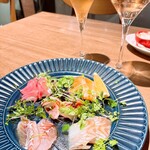 イタリア食堂 Ricco 21 - 厳選鮮魚貝類のカルパッチョ 5種盛合せ