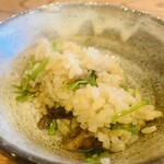 柚木元 - ⑭【食事-1】
      ・熊ロース+芹の炊き込みご飯