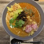 スパイス ファクトリー - 海老とココナッツのアジアンカレーとチキンの合い盛りカレー