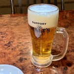 四川料理 華美 京橋店 - 生を選択、昔のモルツのグラスが懐かしい〜