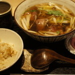 つきじ 文化人 - 鴨南蛮と混ぜご飯＝14年12月