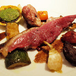 新潟県産網獲り真鴨の1羽丸ごとロースト ハチミツ・ライム風味 こんがり冬野菜添え