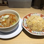 味噌らーめん ことぶき - ハンカラ（ハーフ辛味噌ラーメン＋チャーハン一人前）（税込1350円）