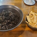 らぁめん優雅 - 別皿の追加トッピング　岩海苔　メンマ