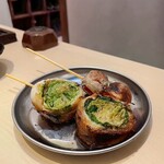 野菜巻き串と焼き鳥 串とメシにはサケキタル。 - 