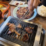 又兵衛 旭店 - ミックスホルモン焼き定食、1200円